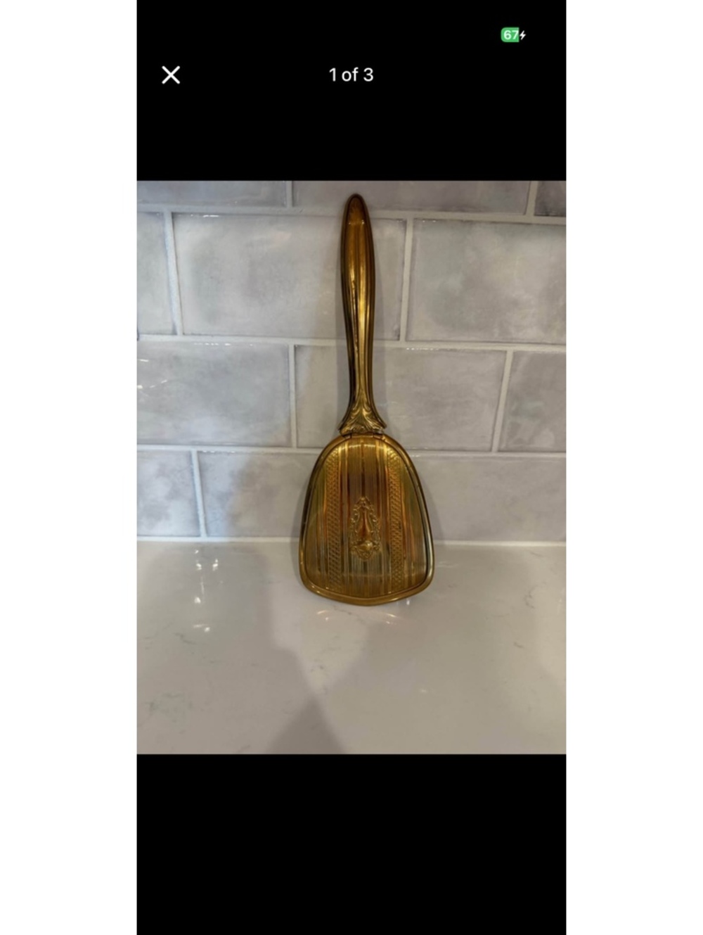 Vintage Gold Floral Vanity Hair Brush